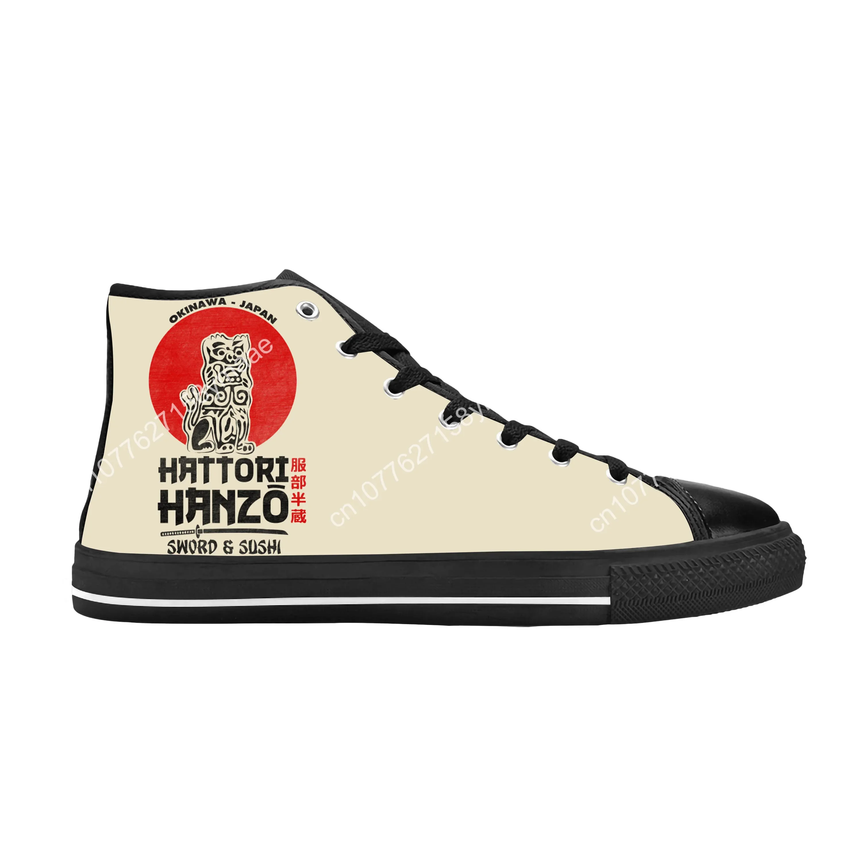 حار هاتوري هانزو الساموراي السيوف قتل بيل كاتانا أحذية القماش غير رسمية عالية أعلى مريحة للتنفس ثلاثية الأبعاد طباعة الرجال النساء أحذية رياضية