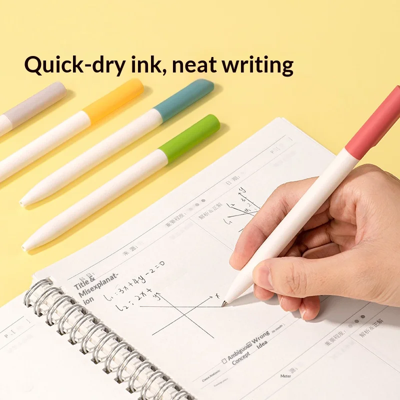 

Nusign 2pcs Silent Rotating Gel Pen 552ES Matte Skin-Friendly Set,0.5 Minimalist Bullet Head Quick-dry Signature Stationery Pens