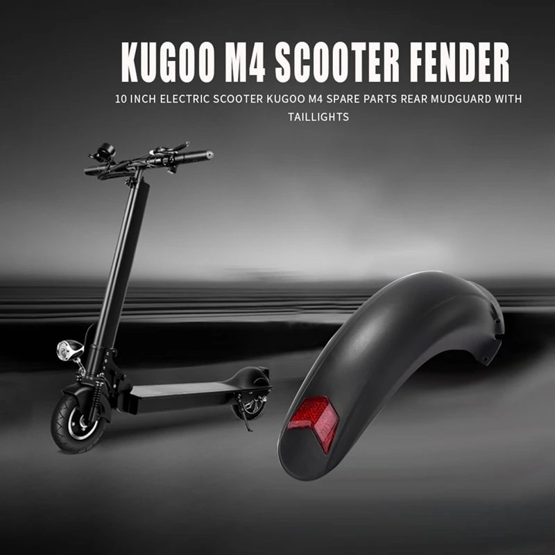 10 Inch Electric Scooter Rear Fender Guard with Taillight for Kugoo M4