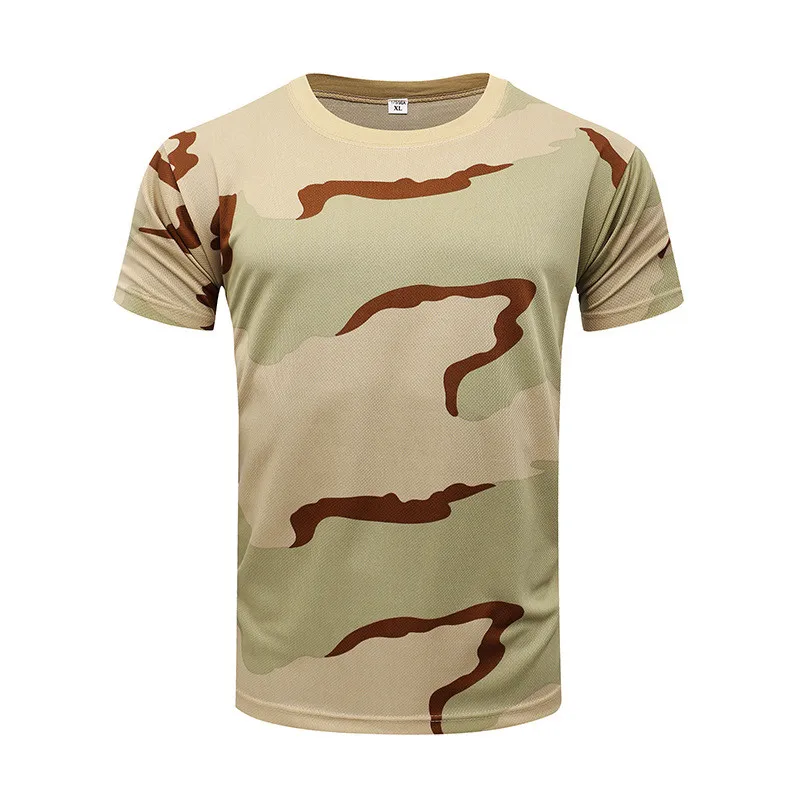 Men Camouflage Hunting Shirts Tactical Fishing Shirt Army Military Tshirts Camo Hiking Camping  Quick Dry  Clothes