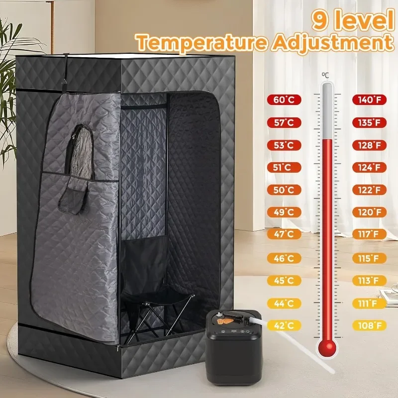 Sauna, Sauna Portabel untuk Rumah, Kotak Sauna Uap Pribadi, Tenda Sauna Dalam Ruangan dengan Steamer 3L, Ruang Uap di Rumah, Ukuran Besar