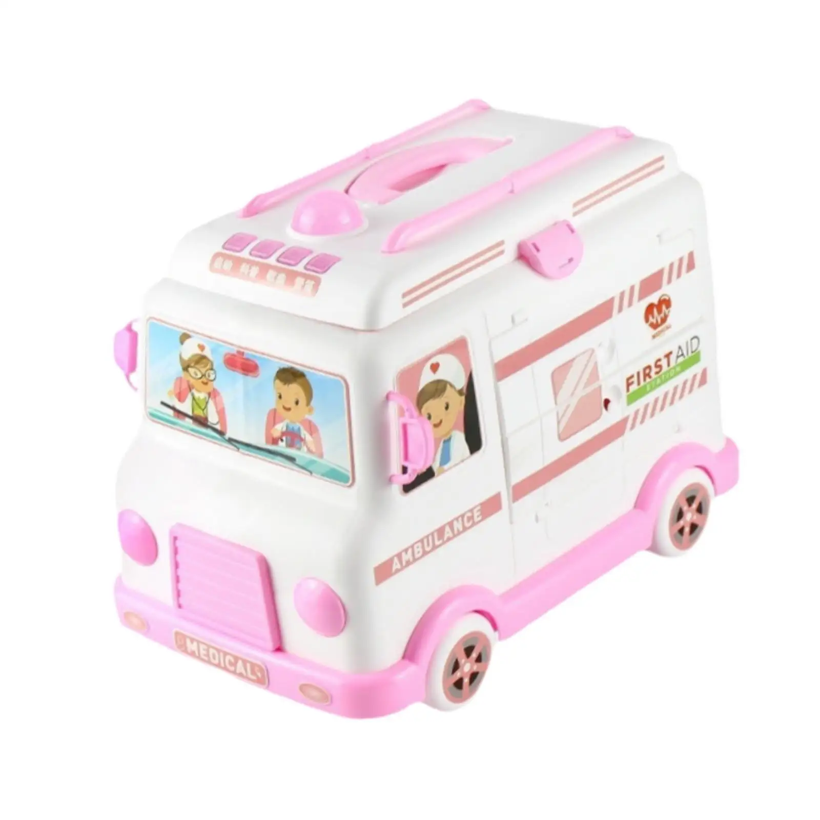 Ambulance Truck Toy Doctor Kits for Kids with Sound and Light Motor Skills Pretend Roleplay Playset Role Play Birhtday Gift