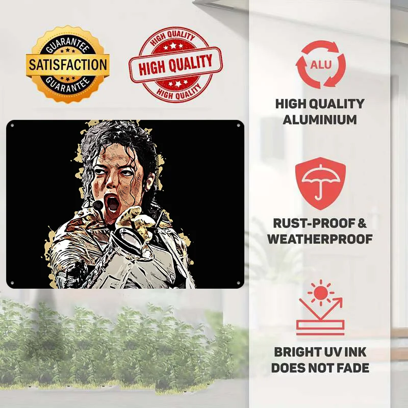 Michael Jackson Vector 2 Metal Poster Perfect Gift for Fans Lovers Personalized Wall Art Metal Sign for Vintage Retro Decoration