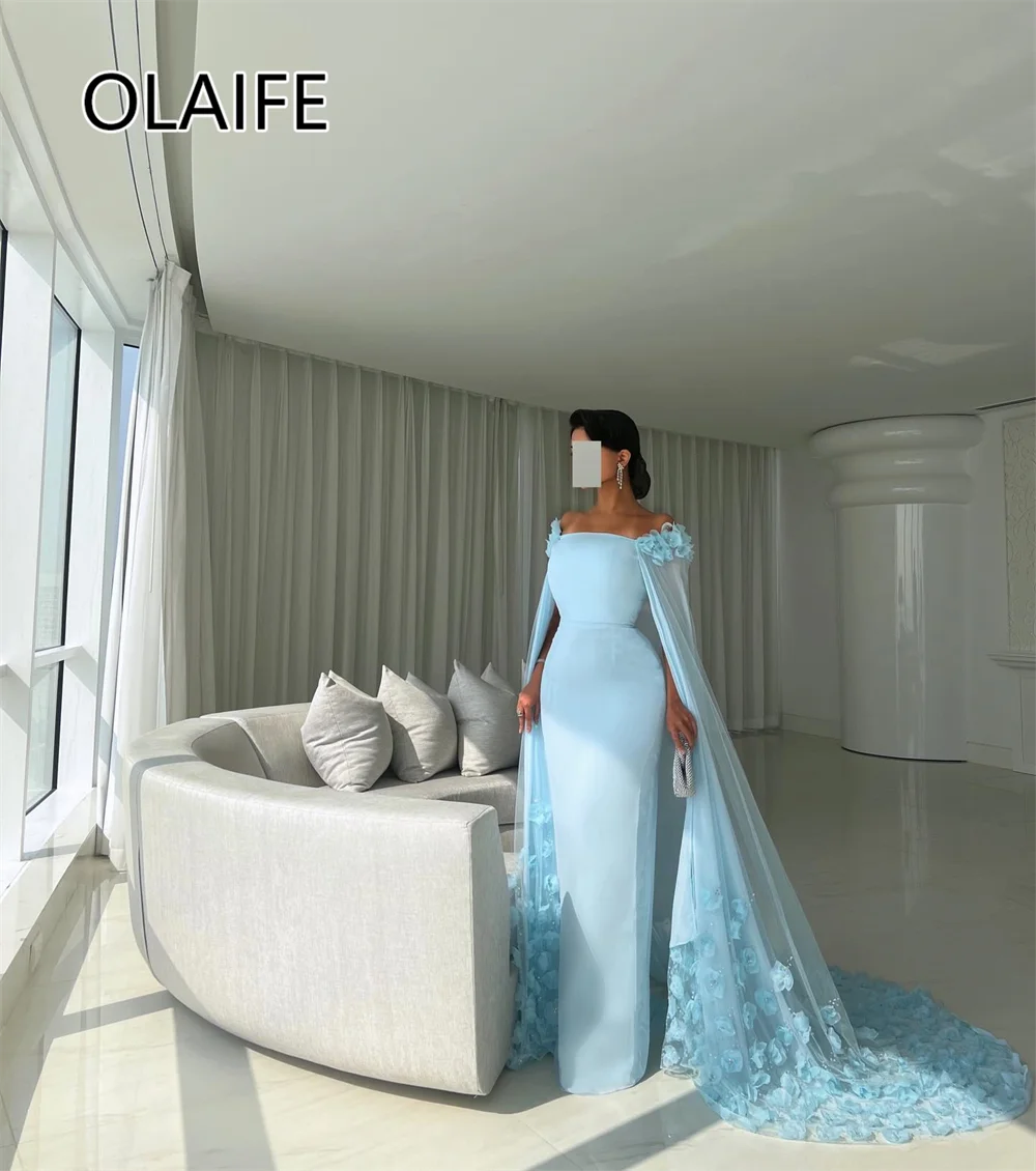 Elegantes formelles Abend-Partykleid aus Satin mit U-Boot-Kragen und 3D-Blumenspitze, rückenfrei, Hof-Abschlussballkleid für Damen, individuell gestaltet