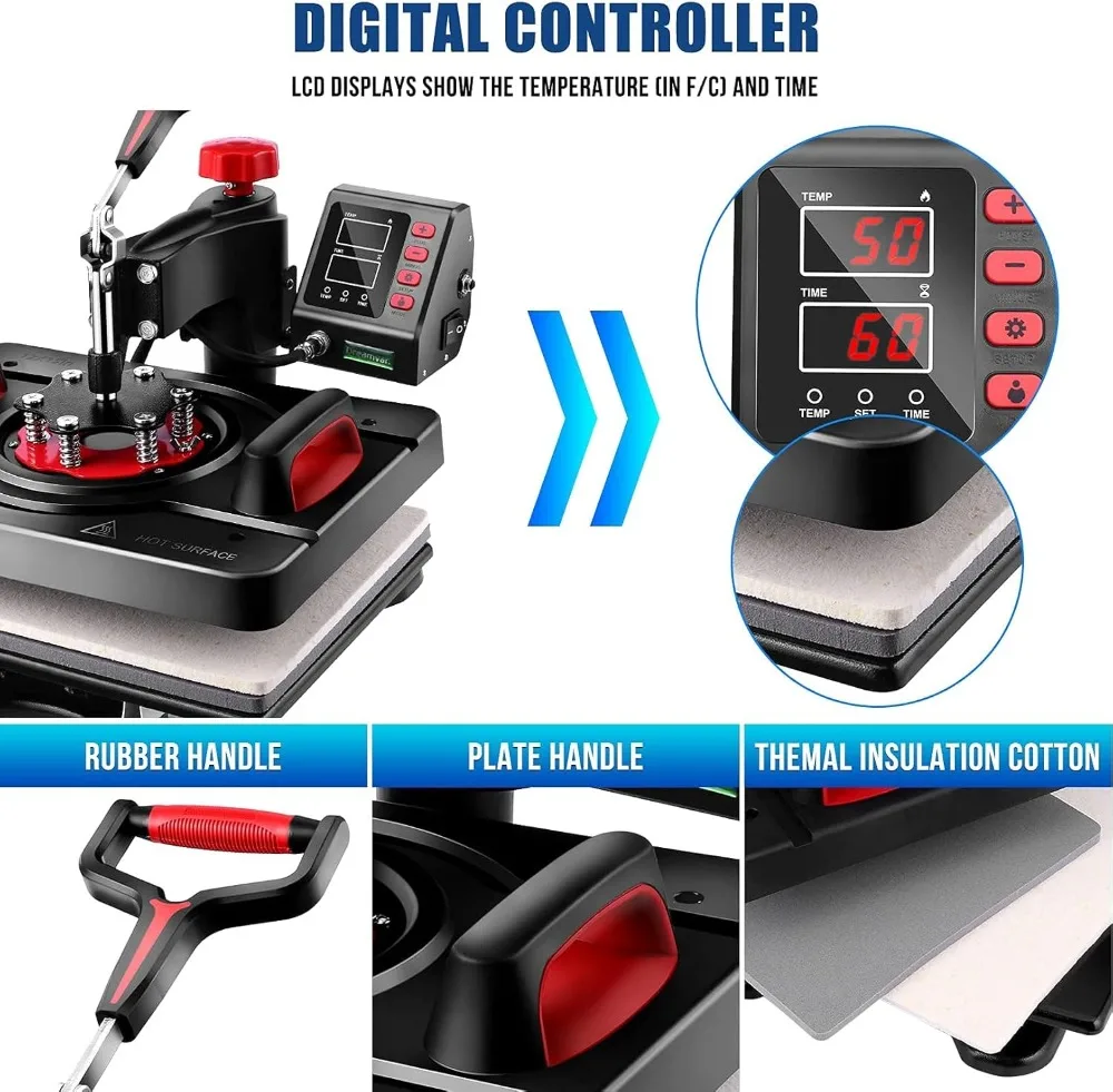 آلة الضغط الحراري 8 في 1 12 × 15 التسامي تي شيرت غطاء القدح لوحة رقمية صناعية #5