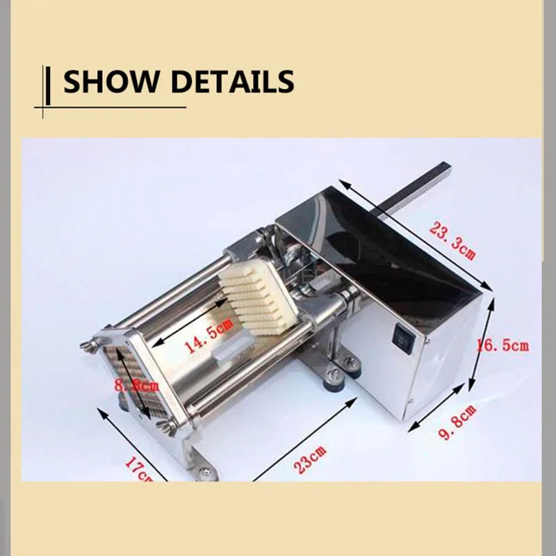 Electric Stainless Steel Fries Cutting Machine Potato Slicer Multifunctional Fruit And Vegetable Cutting Machine