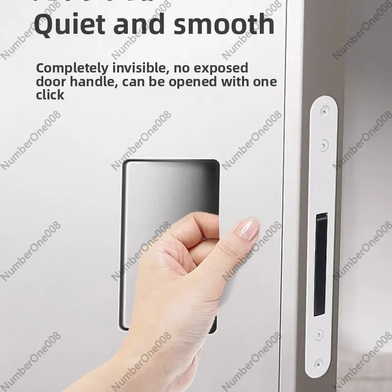 Concealed Magnetic Quiet Door Lock Modern Minimalist Interior Privacy Lock For Bedroom Bathroom Hidden Hardware