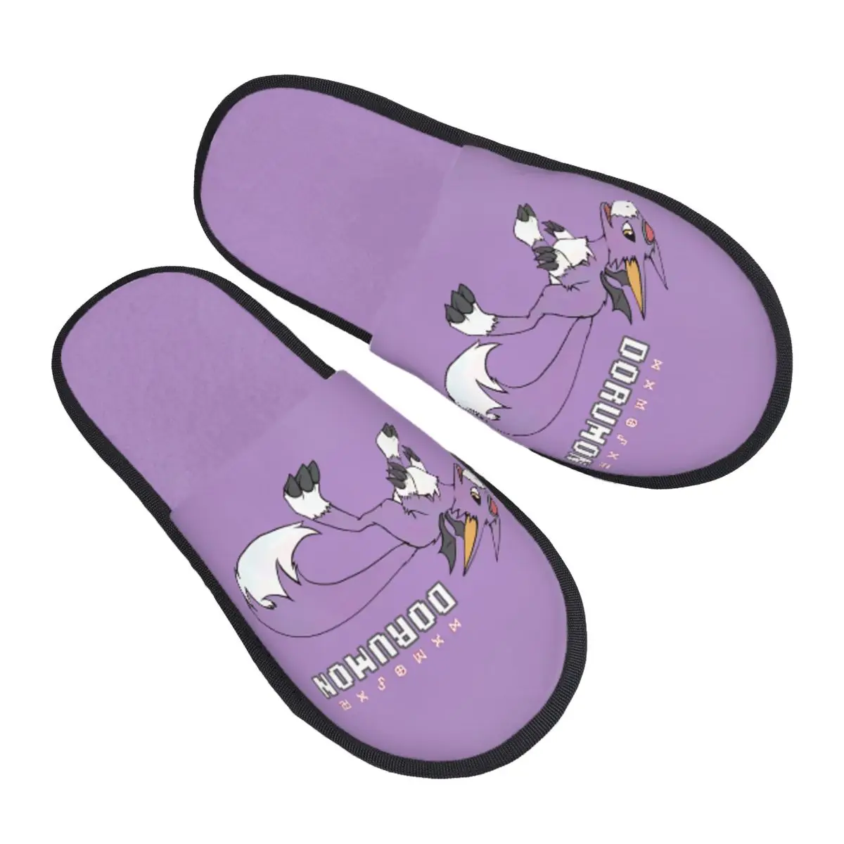 Digital Monster Digimon Dorumon House Cotton Slippers Bedroom Cozy Household Fur Slides Slippers Anti-skid