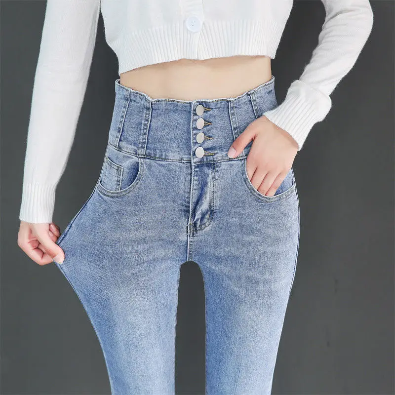 

Classic Vintage Buttocks Black Jeans for Women High Elastic Mom Jeans Female Washed Stretch Denim Pencil Pants Clothes XK149