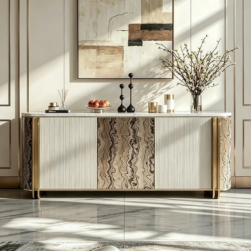 Modern home living room, porch cabinet, villa high-grade tree tumor wood storage locker