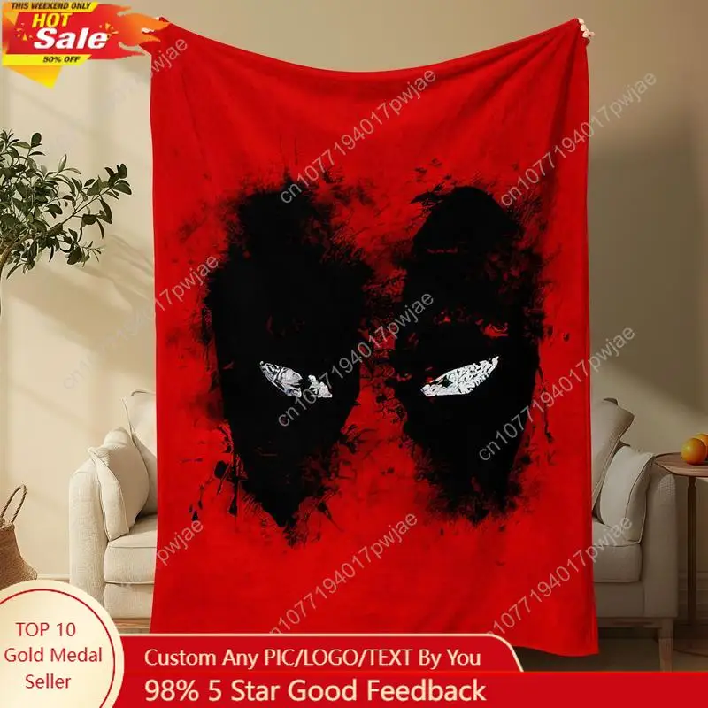 Deadpool Pattern Blanket, Soft Comfortable Throw Blanket, Cool Bedroom Bedding Blankets, Warm Napping Custom blankets