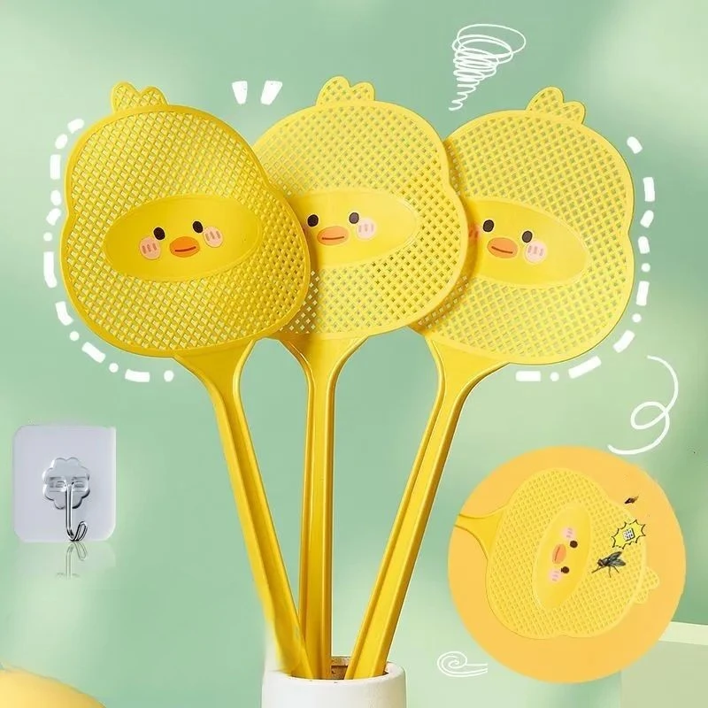 

Fly swatter household cartoon little yellow duck mosquito pat manually slaps mosquitoes to kill flies and kill mosquitoes