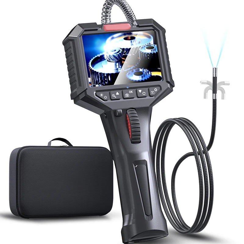 Articulating Borescope 2 Way Endoscope Camera with Light 8.5mm Lens Scope Camera 3.5'' IPS Screen Endoscope Camera for Aircraft