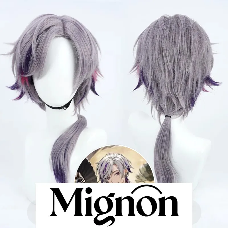 

NIJISANJI Vtuber Fuwa Minato Cosplay Wig, Kimono Style Realistic Scalp