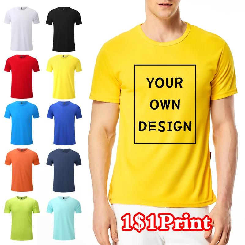 

Men's and Women'sQuick Dry Round Neck T-shirt Custom Printed Embroidered Logo Sports Fitness Short Sleeve Top Running Shirt（170）