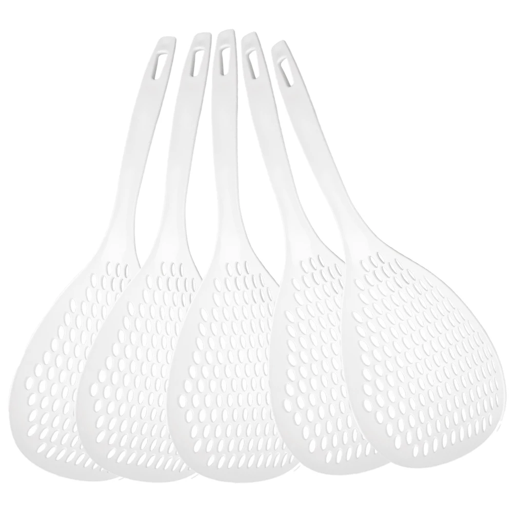 

5pcs Plastic Scoop Slotted Serving Spoons Strainer Oil Skimmer H Kitchen Tool Pasta Spoon Filter Ladle