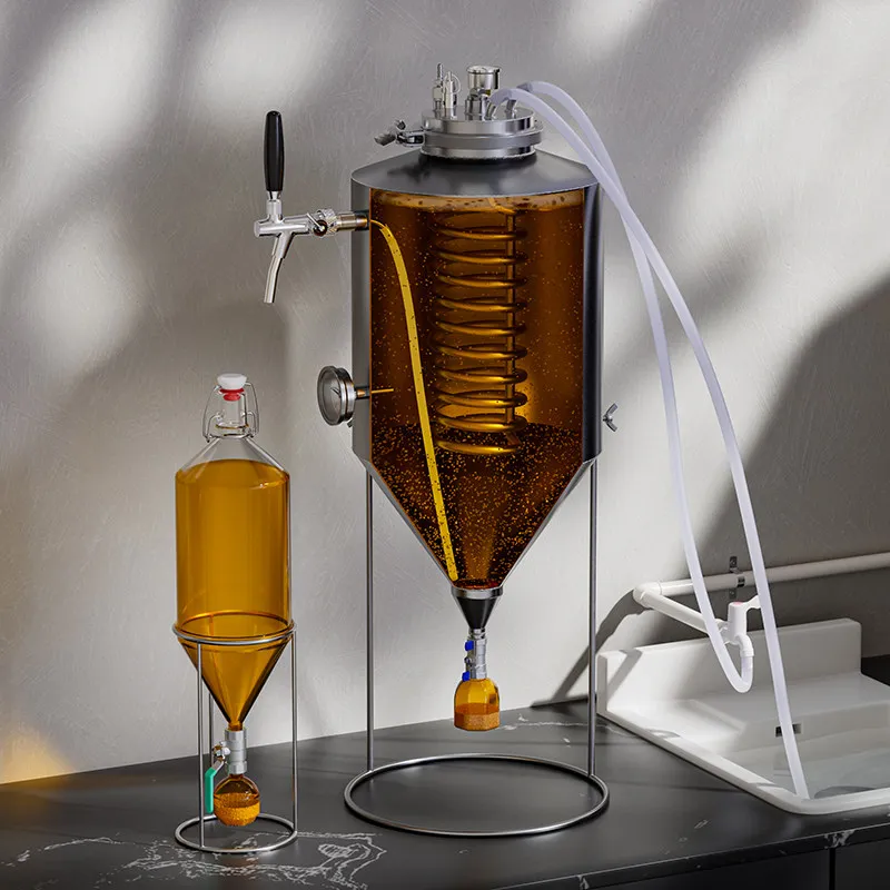 Homebrew Beer Fermentation Keg 304 Pressure-Retaining Fermenter for Primary & Secondary Fermentation Beer Brewing Bottle Bucket