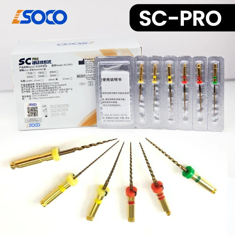 COXO SC-PRO 6Pcs/Box NITI system Endodontic Alloy for Super Cutting Efficiency, Flexibility Durability for Root Canal Treatment