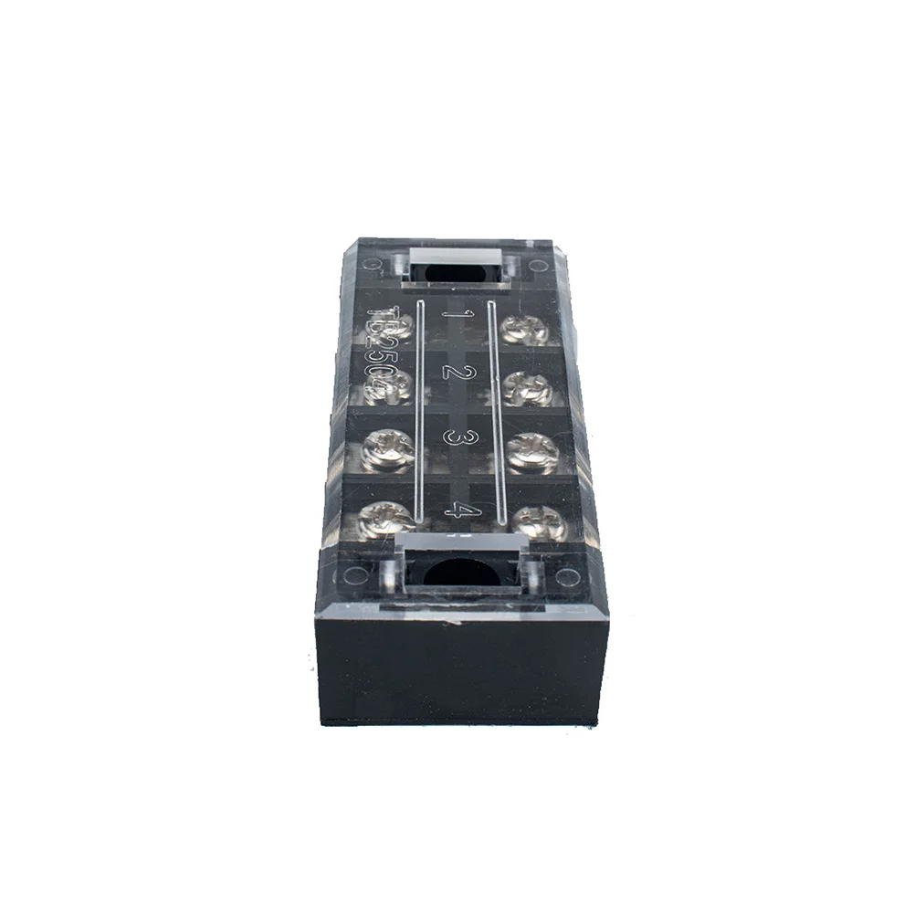 

5 set 4P Dual Row Screw Block 25A Terminal Connector Kit Clear Cover 4 Positions Terminal Strip For Safe Wiring