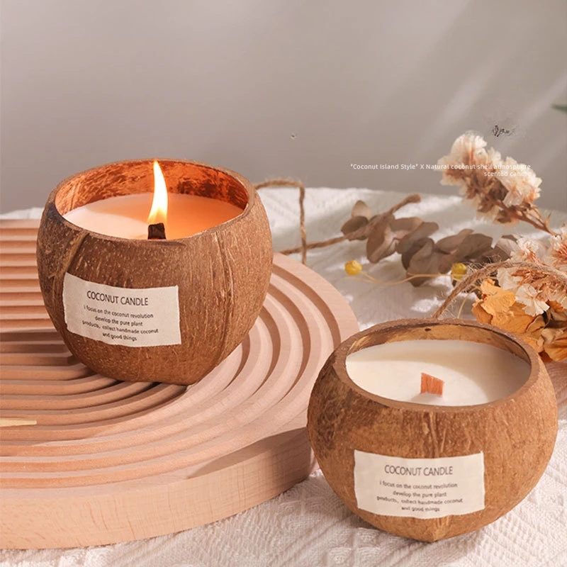 

Coconut Shell Aromatherapy Candle Birthday Candles Osmanthus Soybean Candle Bedroom Fragrance Decoracion