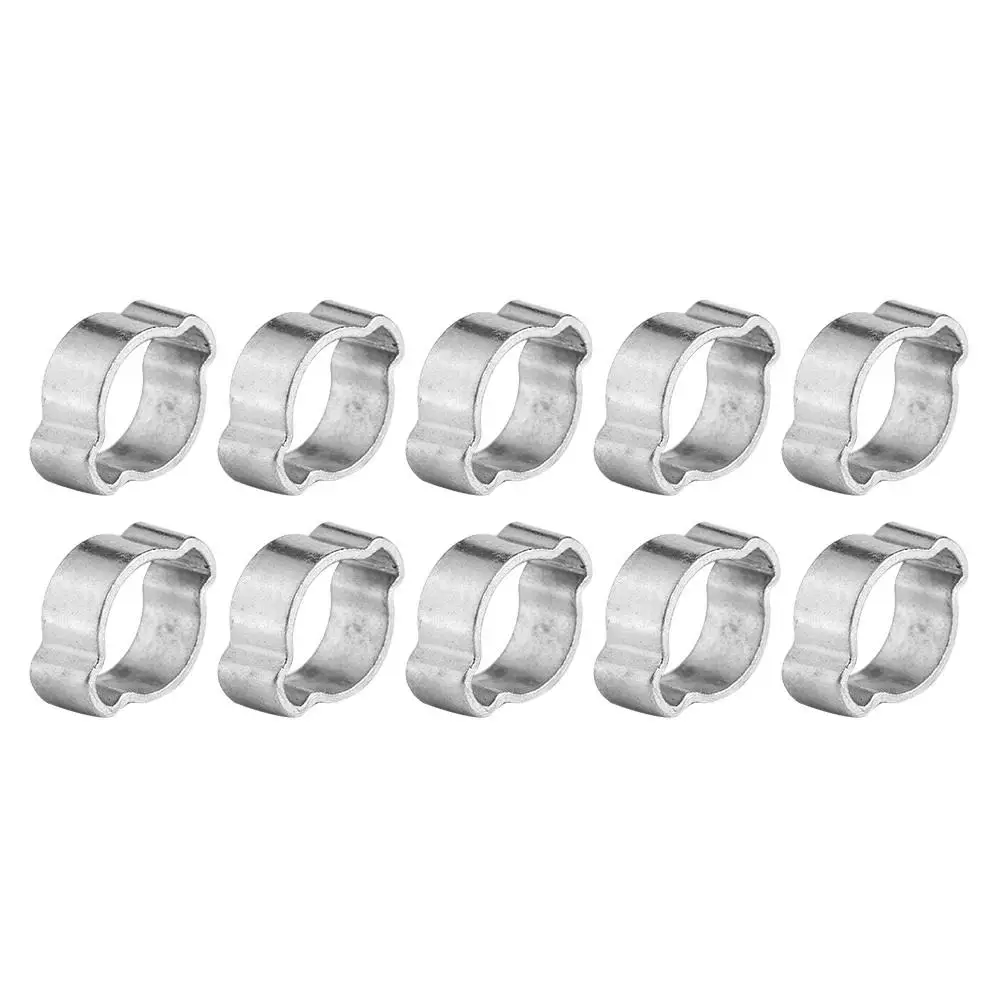 Abrazadera de manguera galvanizada de hierro ajustable, Clip de engranaje helicoidal, abrazadera de tubo, Clip de 5-23mm, 10 Uds.