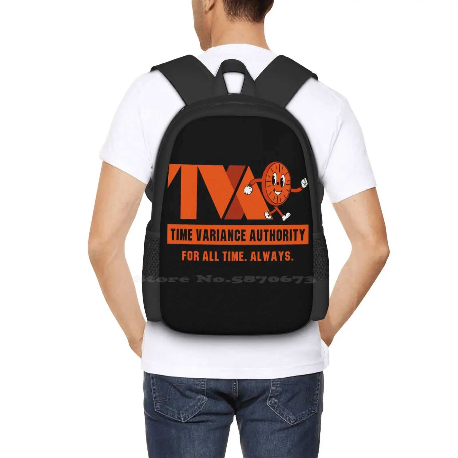 Tva Time Variance Authority Miss Minutes Pattern Design Laptop Travel School Bags Series Tv Show Always Asgard Odin Cartoon