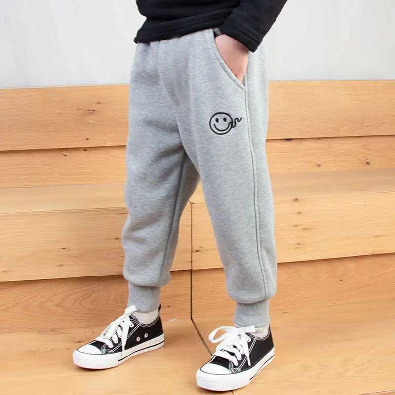 Boys and Girls Pants, Children\'s Sports Pants, New Style Fleece Thermal Sweatpants, Trendy Outer Wear 4T-14T Kids Clothes