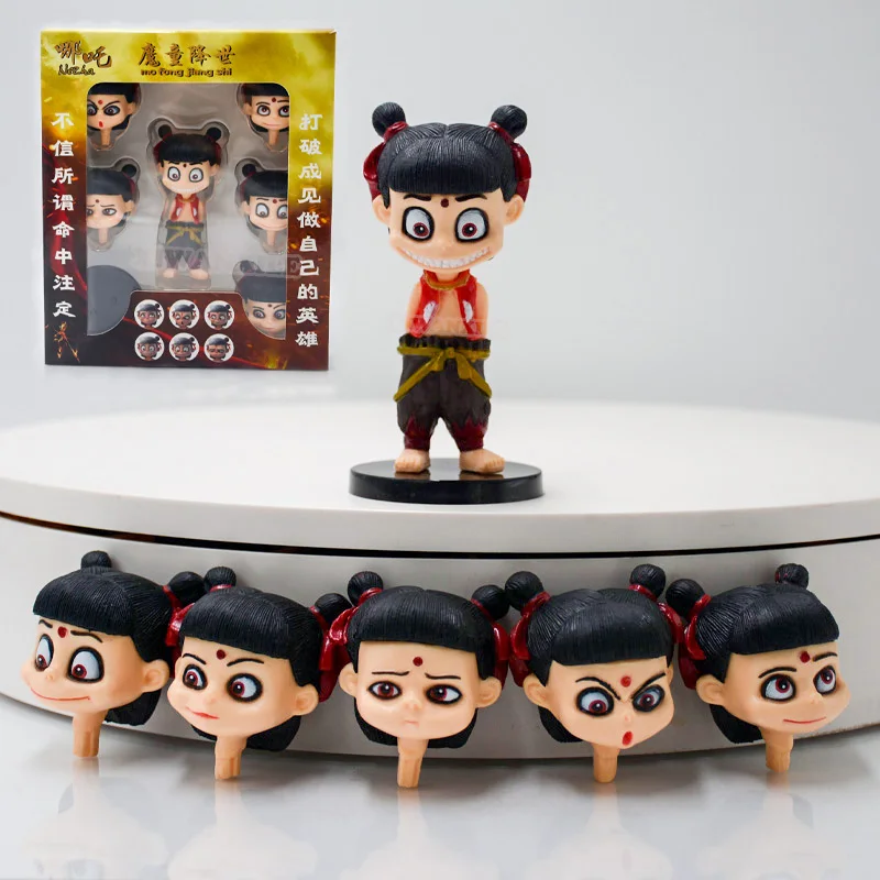Ne zha Аниме Фигурка Narodziny Demona Dziecko Ne zha Change Face Фигурка Ao Bing Фигурка Коллекционная модель Кукла Игрушки Подарки