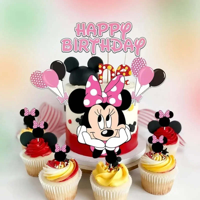 Neue Minnie Mouse Party Supplies Kuchen Topper Cupcake Topper für Baby Shower Party Geschenke Kinder alles Gute zum Geburtstag Kuchen Dekoration