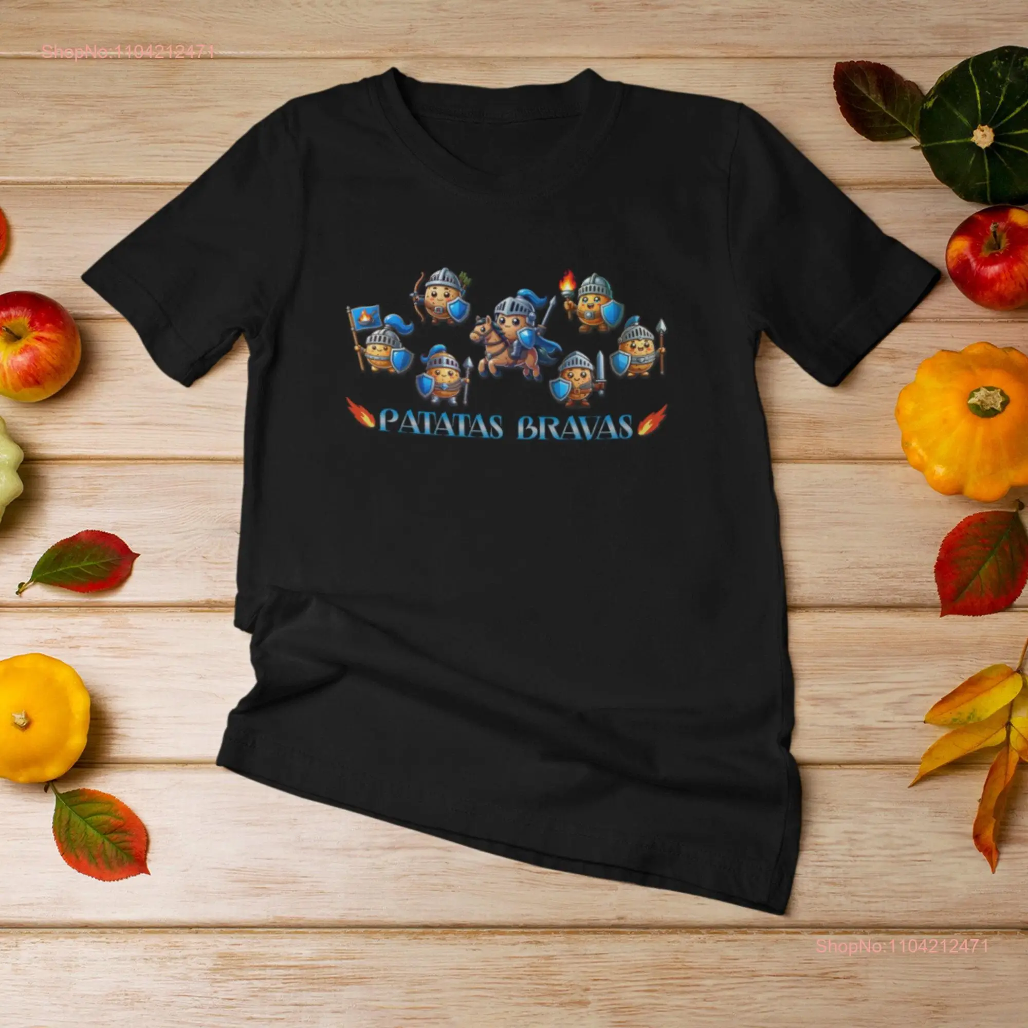 Patatas Bravas camiseta patatas valientes amantes de los alimentos comida divertida batalla española lindo cumpleaños mangas largas o cortas