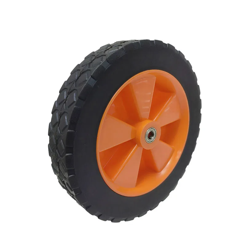 7 Inch Solid Rubber Wheel Double Bearing Noiseless and Wear-resisting Folding Car Tire for Lawn Mower and Outdoor Camping