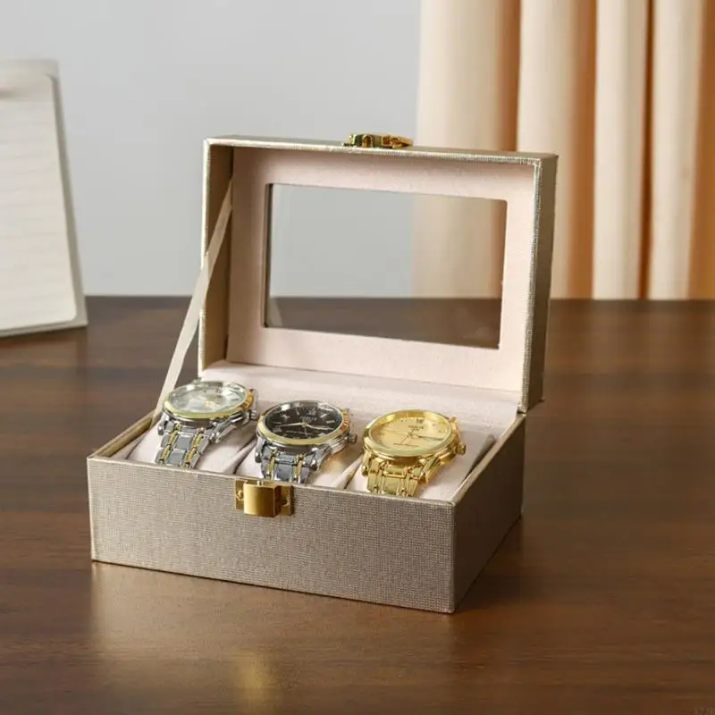 Elegant Stylish Watch Display Box Case Clear Lid Dust Protective Home Use Jewelry Organizers Dustproof Lid Functionality