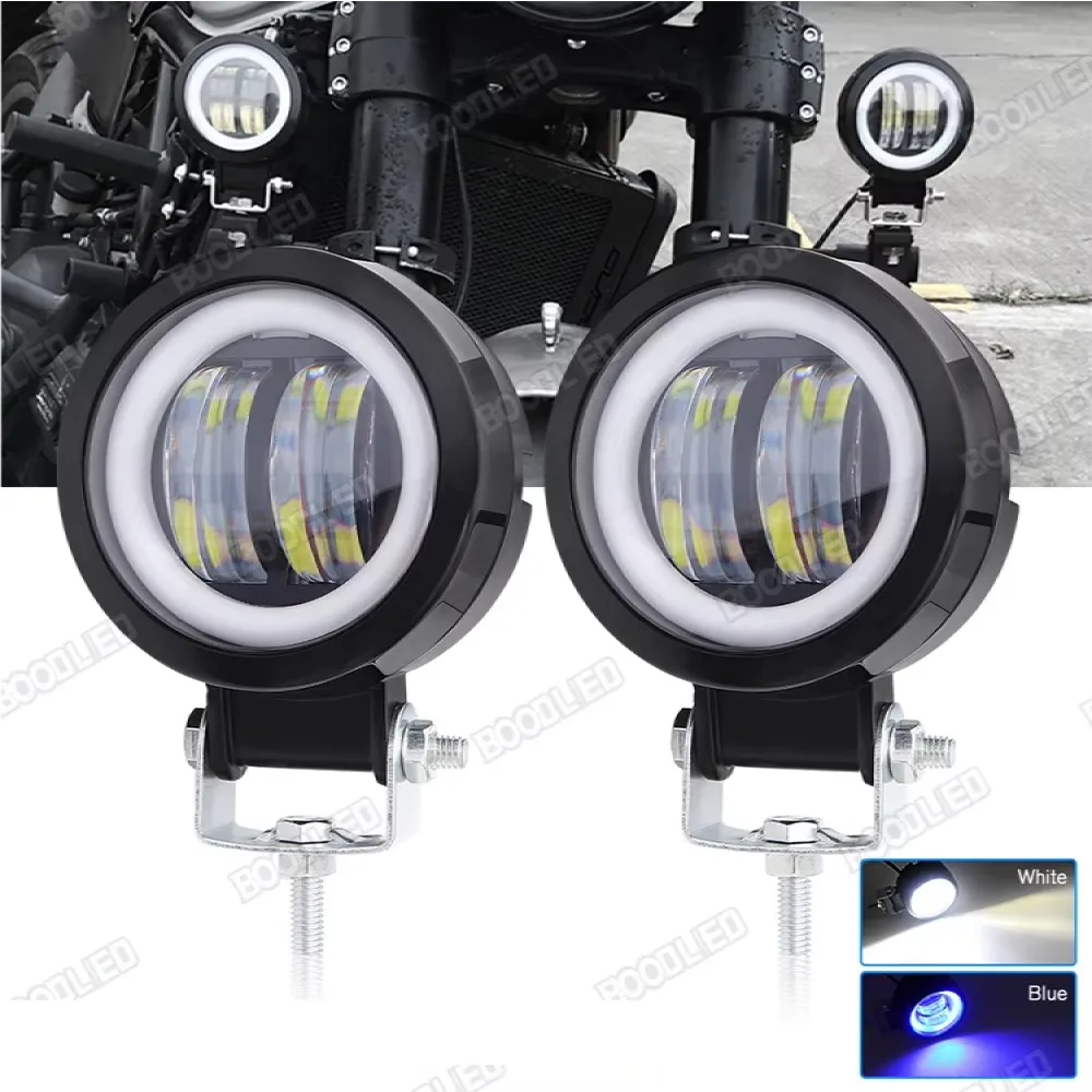 

3inch 20w Led Work Light Driving Fog Lights Blue 8000K Angel Eyes /White 6000K High Beam Waterproof for Offroad SUV Car Truck M