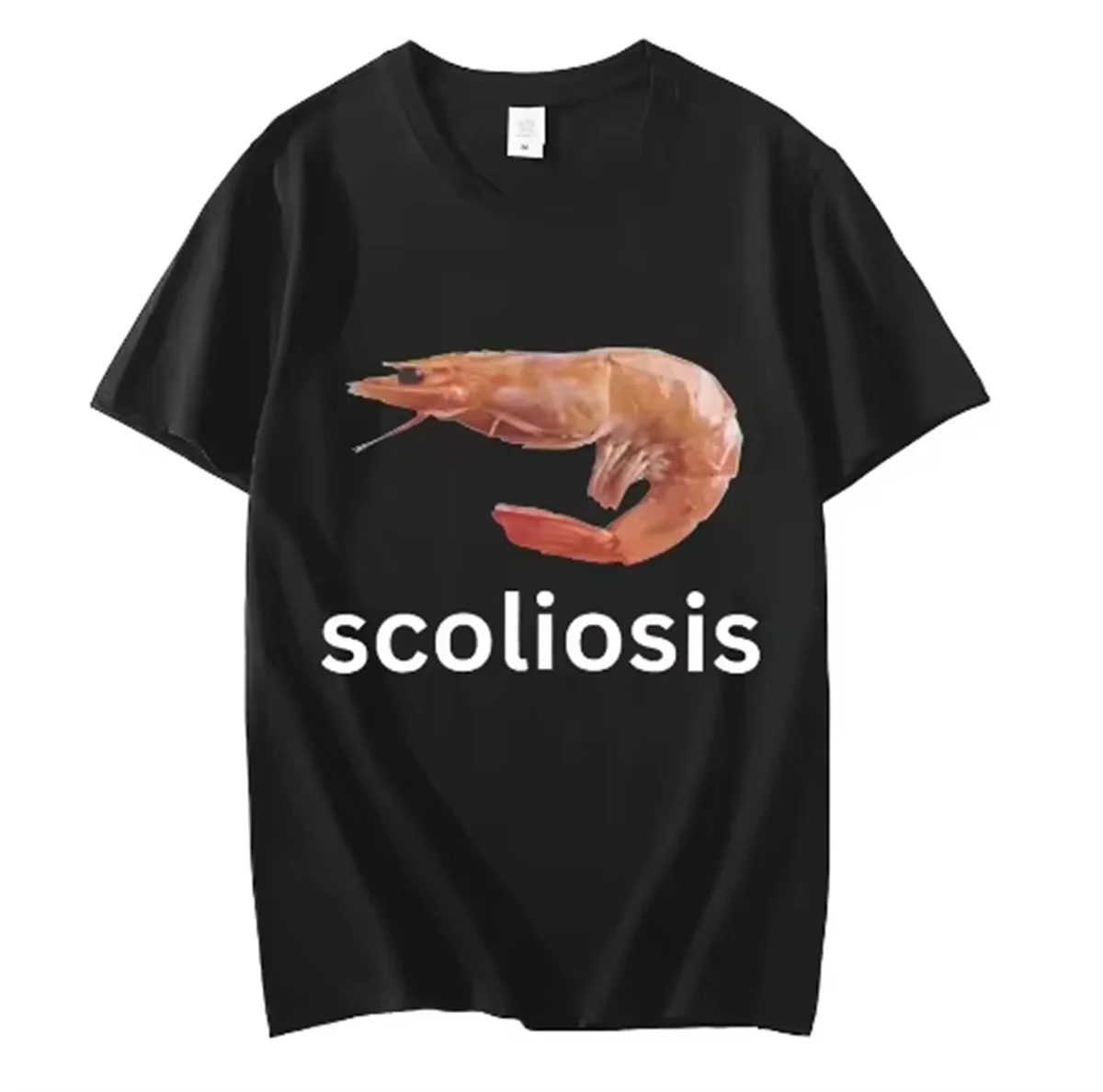 

Scoliosis Fun Shrimp Print Mystery T-shirt Fashion Casual T-shirt Summer Short Sleeve