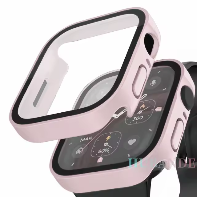 Glass+Case For Apple Watch 42 46mm 45mm 41 49 44mm 40 mm straight edge Screen Protector Cover Case iWatch SE 6 7 8 9 10 11 Ultra - Image 18
