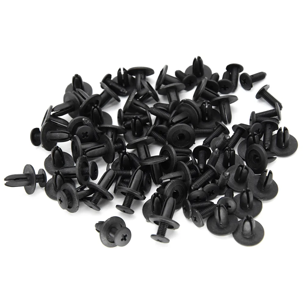 10-50pcs 6mm Plastic Rivets Fasteners Screw Car Bumper Fender Black Rivet Car Fastener Clips for Toyota Focus Kia Nissan Yamaha