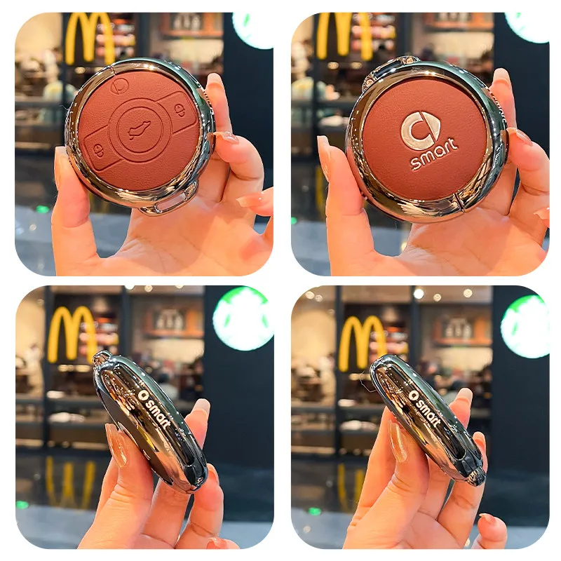 Zinc Alloy Car Key Case Cover Protective Shell Holder for Mercedes Benz Smart Elf No1 Key No Paint Customization Needed