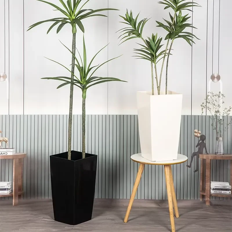 for Tall Plastic Decorative Outdoor Indoor Plant Pots Resin Big Square Planters