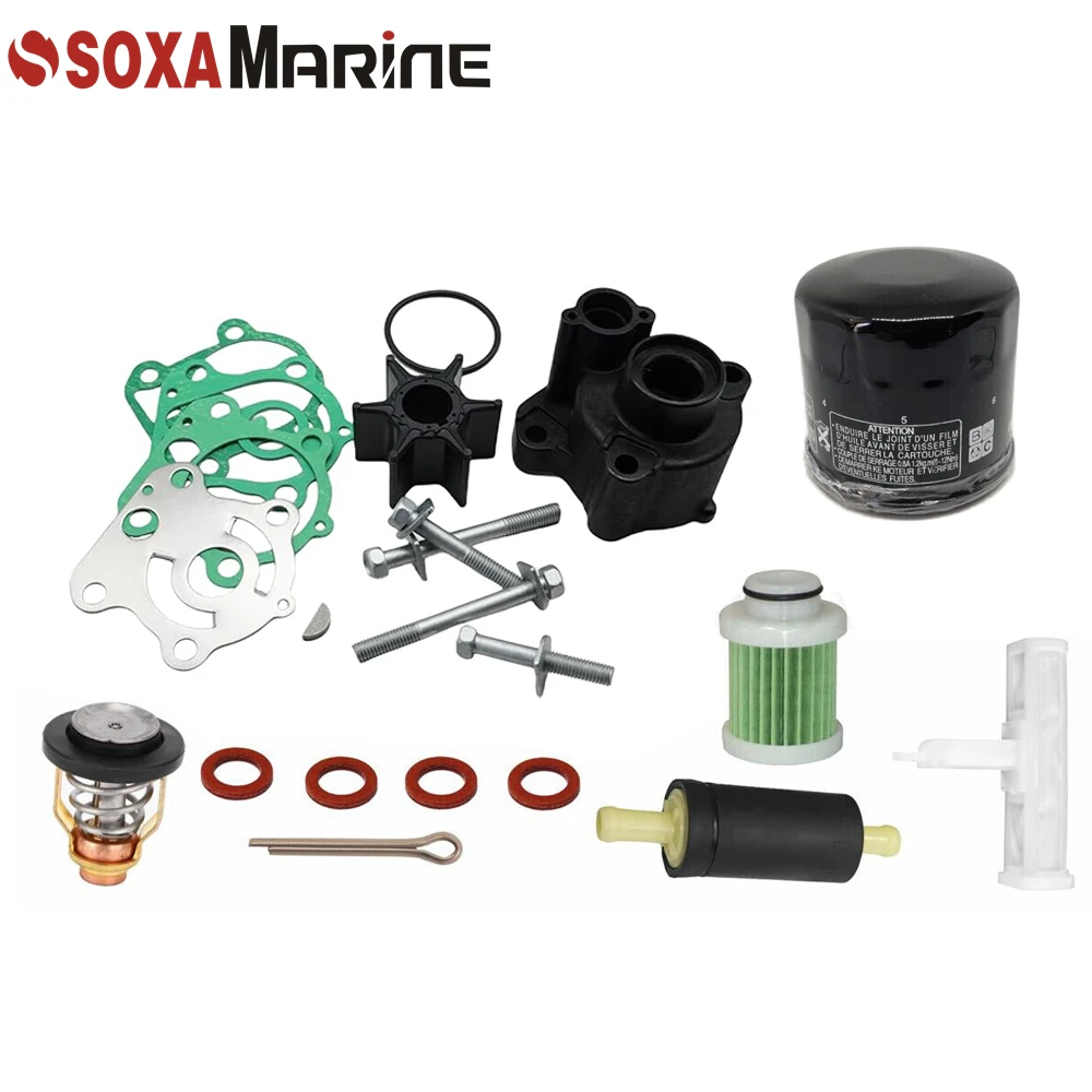 Outboard Maintenance Kit for Yamaha F80B Marine with Thermostat Oil Fuel Filter