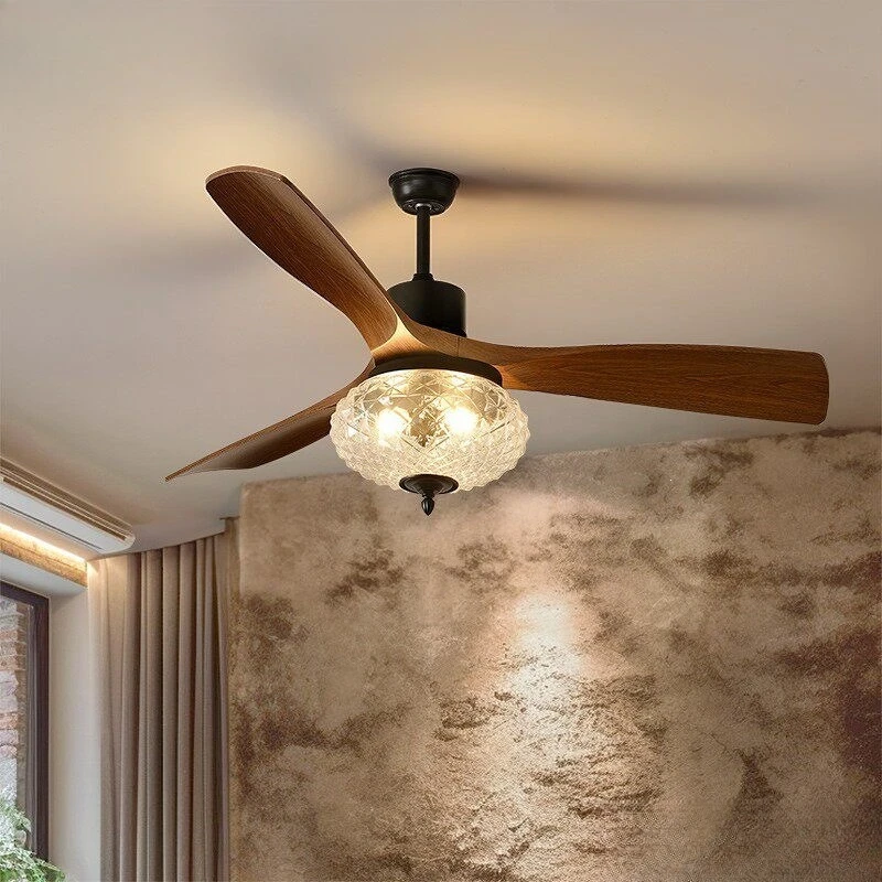 Medieval Bauhaus ceiling fan light, retro American French home living room bedroom dining room bed and breakfast ceiling