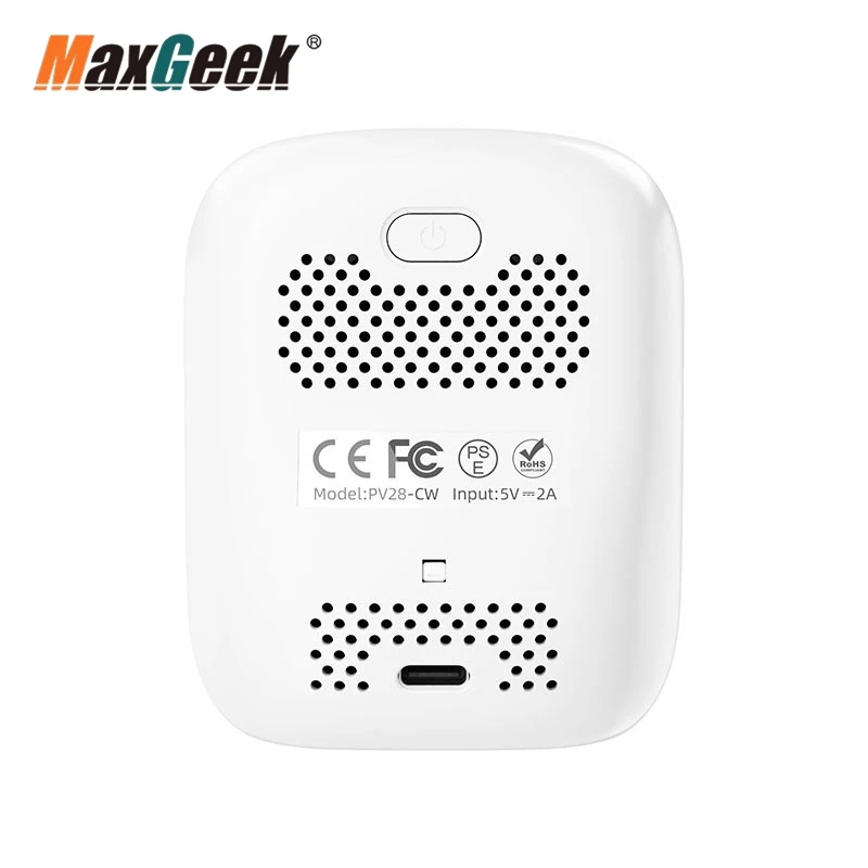 Maxgeek PV28-CW 8-in-1 Air Quality Monitor Detector for CO2 PM1.0/PM2.5/PM10 HCHO TVOC Temperature Humidity