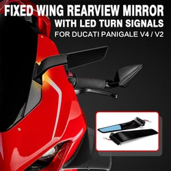 Stealth mirror For Ducati Panigale V4 V4S PANIGALE V2 V2S Motorcycle Rear Side Rearview Mirrors with LED turn signal