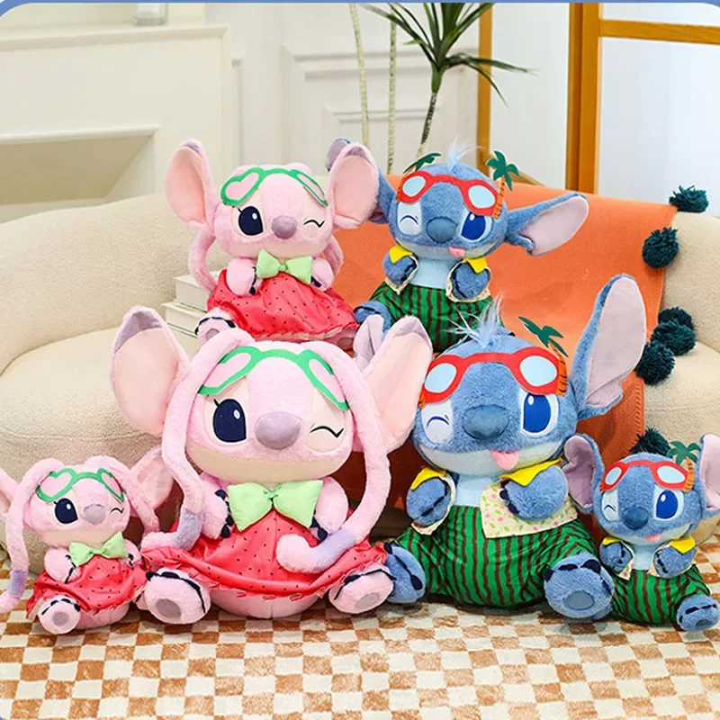 

35/60 см Disney Hawaii Lilo and Stitch плюшевая игрушка мультфильм милая аниме арбуз ангел кукла плюшевый мягкий подарок для ребенка на Рождество