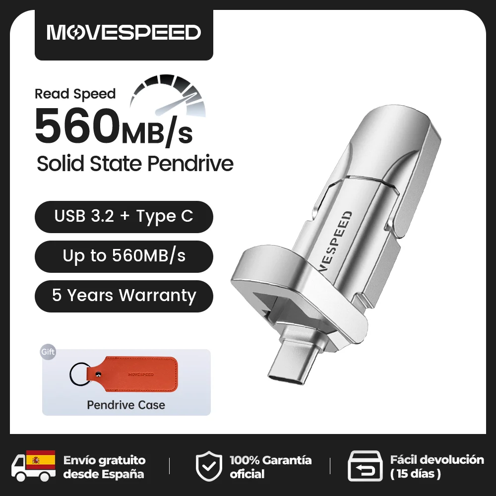 MOVESPEED USB 3.2 Solid State Pen Drive 520MB/s High Speed USB Type C Flash Drive 1TB 512GB 256GB 128GB USB Gen 2 Pendrive Flash