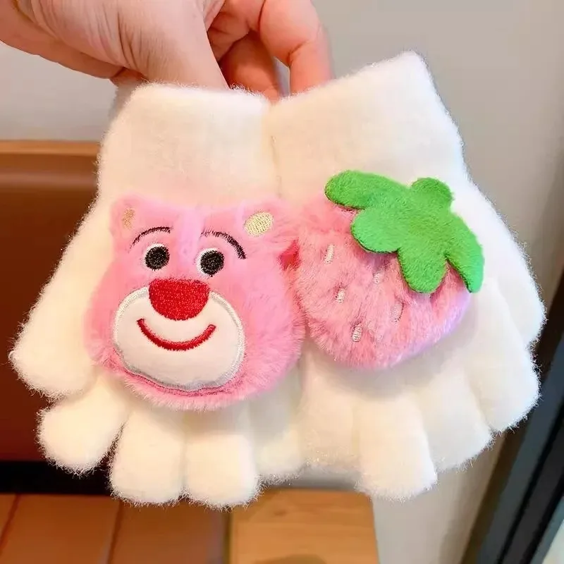 قفازات أصابع كرتونية لطيفة شتوية دافئة معزولة حراريًا للجنسين للبالغين مضادة للبرد تعمل باللمس متوافقة مع أزياء ناعمة ومريحة #4