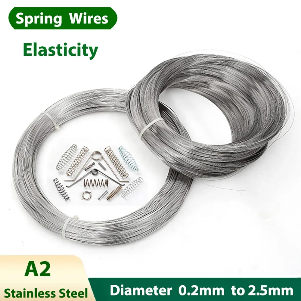 

spring wire A2 Stainless Steel Spring Steel Wire Dia 0.2 0.25 0.3 0.4 0.5 0.6 0.7 0.8 1.0 1.5 1.8 2.0mm DIY clock spring
