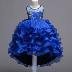 Baby Girls Princess Lace Flower Wedding Christmas Party Tutu Dress Children Kids Elegant Vestidos for 4-15Years Teenager Wear