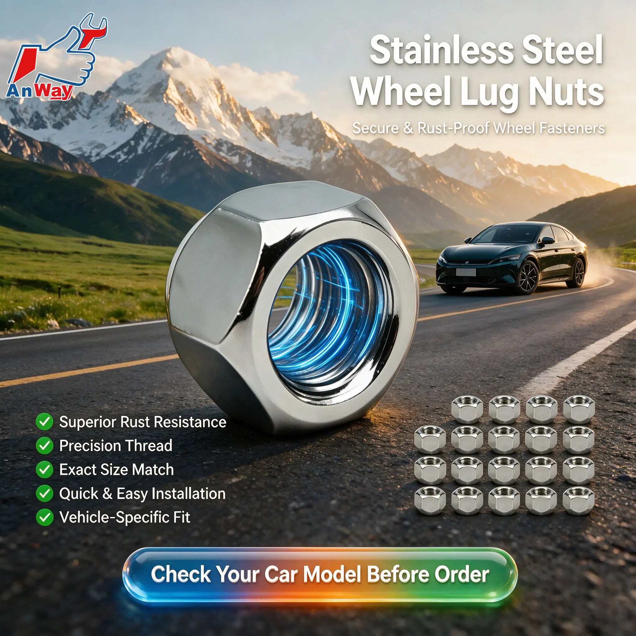 Wheel Lug Nut Screw For BYD Han EV DM‑i L 2020‑2026 High Torsion Anti Rust Alloy Steel Wheel Hub Tire Fastener