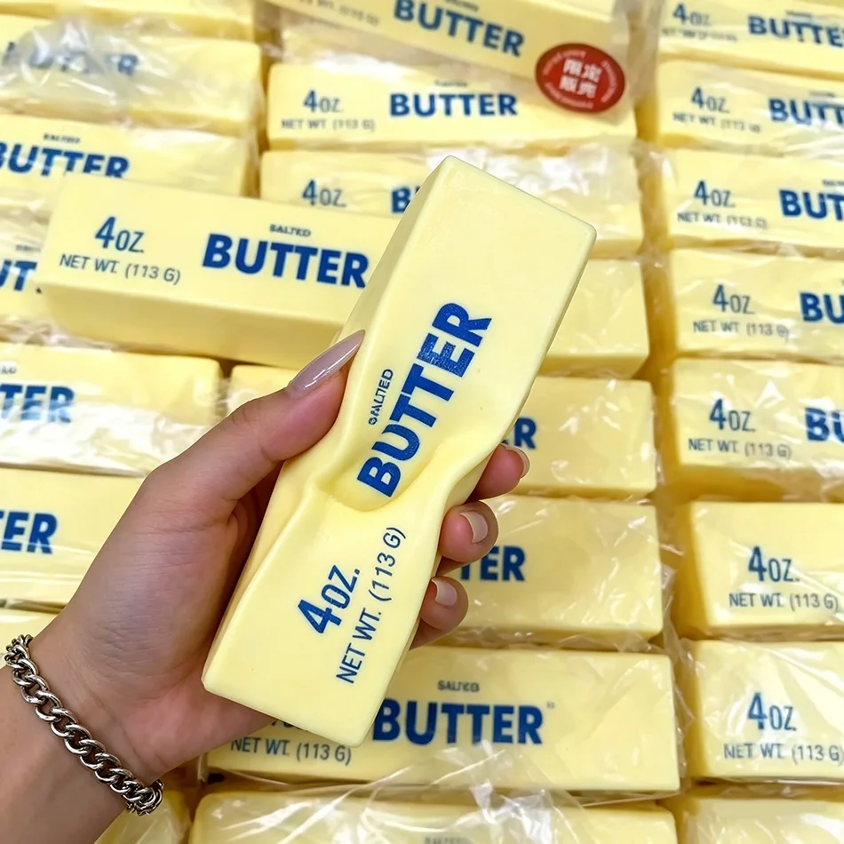 In Stock Butter Stick Fidget Toys Squishy Elastic Cheese Stick Funny Decompression Stress Anxiety Relief Game Squeeze Prank Toys