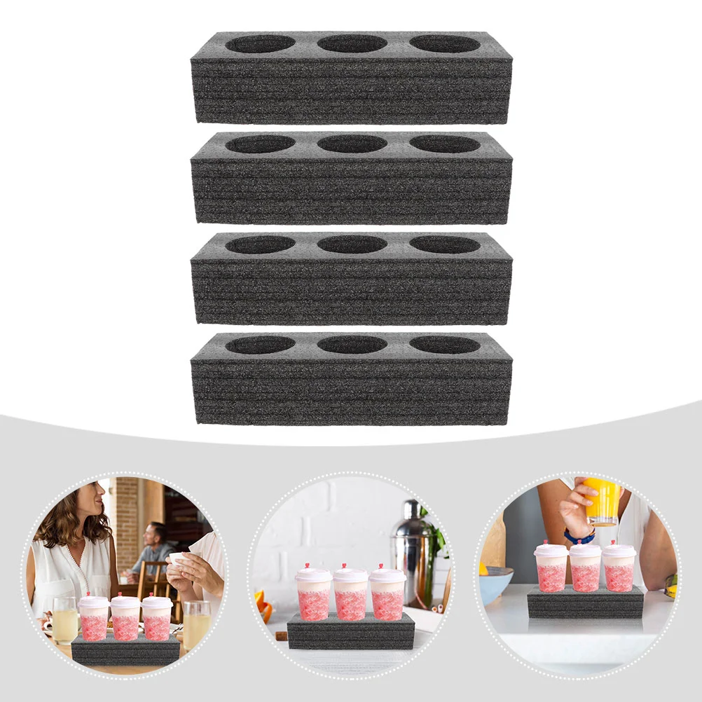 4 Pcs Milk Tea Drink Cup Holder Packing Carrier Takeout Tray Beverage Drinks Espresso Cups Coffee Multi-hole Mug RV Rack